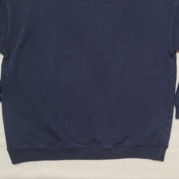 Bite Me Big Dogs Navy Blue Embroidered Graphic Fleece Lined Sweatshirt S - Picture 7 of 8